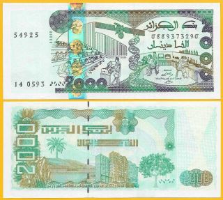 Algeria 2000 Dinars P - 144 (1) 2011 Unc Banknote