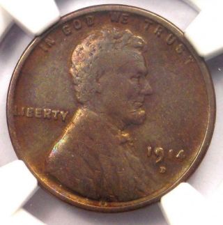 1914 - D Lincoln Wheat Cent 1c - Ngc Vf Details - Rare Key Date Certified Penny