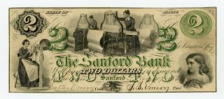 1861 $2 The Sanford Bank - Sanford,  Maine Note