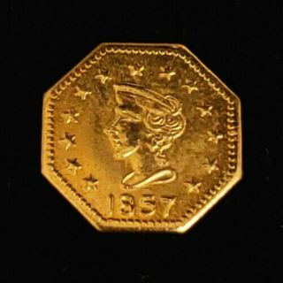 1857 California Gold Fractional 1/2 Dollar Commemorative Octagonal Coin 0cfg5709