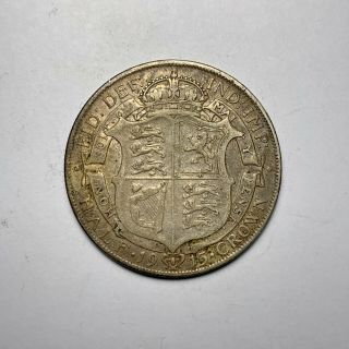 1915 Great Britain 1/2 Half Crown Silver Coin