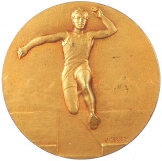 Sports Track And Field Long Jump Gilt - Bronze 36mm By Holy