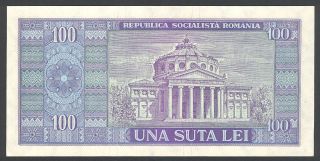 ROMANIA - 100 LEI 1966 - Banknote Note P 97 P97 (AU - UNC) 2