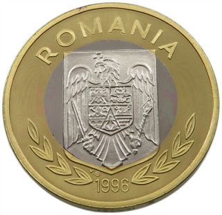 ROMANIA 100 LEI 1996 BRASS NICKEL PATTERN PROOF 22G alb38 107 2