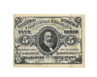1863 U.  S.  Fractional Currency: 3rd Series 5 Cent Greenback