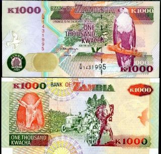 Zambia 1000 1,  000 Kwacha 2001 P 40 Unc
