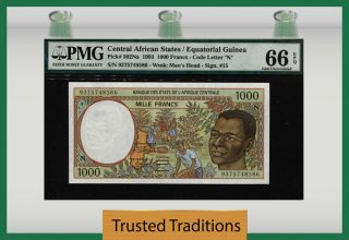Tt Pk 502na 1993 Central African States Equatorial Guinea 1000 Francs Pmg 66 Epq
