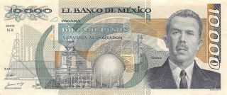 México 10,  000 Pesos 1.  2.  1988 Series Nx / H Circulated Banknote Mx8