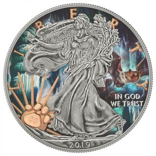 Usa 2019 $1 Us National Park - Carlsbad Caverns 1 Oz Silver Coin №11 From 99pcs
