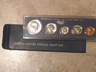 1966 Sms Set Box 40 Silver Kennedy Us Special Set 5 Coins