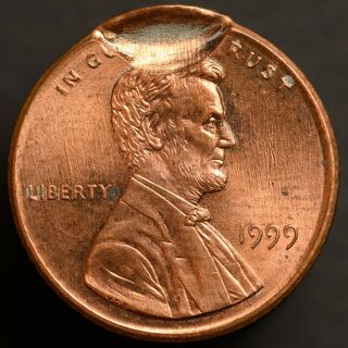 1999 P Lincoln Memorial Cent - Error: Indent Partial Brockage & Broadstruck (632
