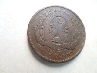 1837 Lower Canada Bank Token Half Penny Coin Canadian Un Sou Province Du Bas