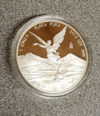 2012 Mexico Libertad Proof 1 Oz.  Onza.  999 Fine Silver