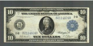 $10 1914 Federal Reserve Bank Note Ten Dollar Bill York Currency
