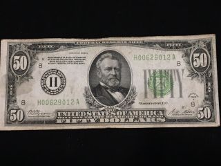 1928 A $50 Federal Reserve Note Au,
