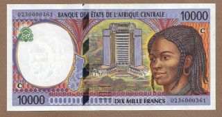 Central Afr.  States: 10000 Francs,  (unc),  P - 105c,  2000,