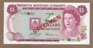 Bermuda: 5 Dollars Banknote,  (unc),  P - 29s,  01.  04.  1978,