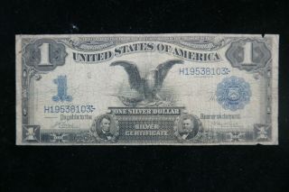 1899 U.  S.  Large Size $1 One Dollar Black Eagle Silver Certificate Note Circ