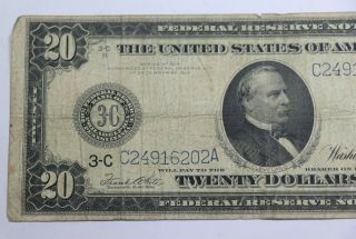 1914 $20 Twenty Dollar Federal Reserve Note FR 975 White - Mellon Horse Blanket 2