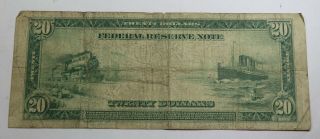1914 $20 Twenty Dollar Federal Reserve Note FR 975 White - Mellon Horse Blanket 4