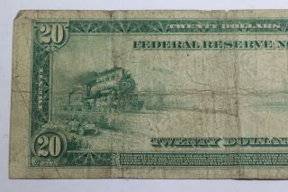 1914 $20 Twenty Dollar Federal Reserve Note FR 975 White - Mellon Horse Blanket 5