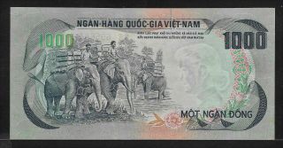 South Vietnam 1000 Dong Nd (1972) P34a Unc Palace / Elephants