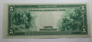 1914 $5 Five Dollar Federal Reserve Note FR 855a White - Mellon Horse Blanket 4