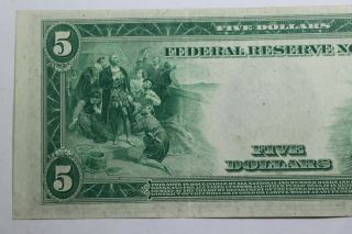 1914 $5 Five Dollar Federal Reserve Note FR 855a White - Mellon Horse Blanket 5