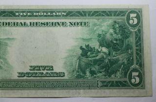 1914 $5 Five Dollar Federal Reserve Note FR 855a White - Mellon Horse Blanket 6