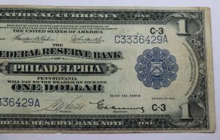 1918 $1 One Dollar Federal Reserve Note FR 714 Tehee - Burke Hardt - Passmore Blanke 3
