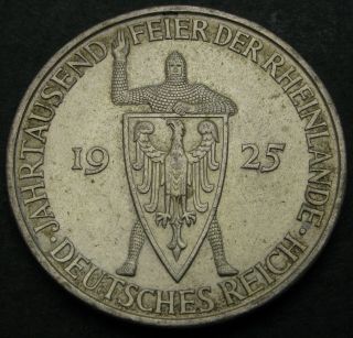 Germany (weimar Republic) 5 Reichmark 1925 A - Silver - Rhineland - Xf - 2351