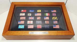 Franklin - 1987 - The Flags Of Liberty - 25 Flags - Sterling Ingots/bars - Enamel - Box