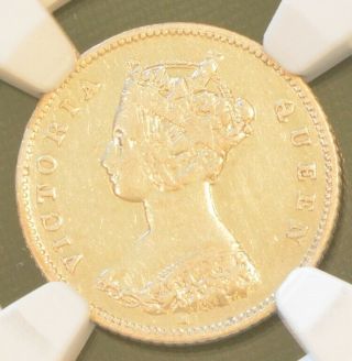 1877 H China Hong Kong 10 Cent Victoria Silver Coin Ngc Vf Details