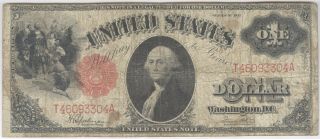 1917 $1.  00 United States Note,  T46093304a,  Backplate 1215,