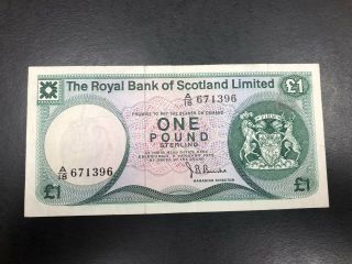 Scotland 1 Pound The Royal Bank Of Scotland 1972 396 - Very Cool Banknote