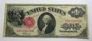 1917 $1 One Dollar United States Note Fr 37 Elliott - Mellon Horse Blanket