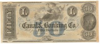 18xx Canal&banking Co.  Unc Orleans La 50 Dollar Note