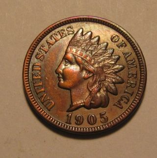 1905 Indian Head Cent Penny - Au,  - 45sa - 2