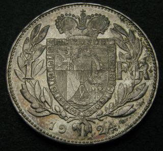 Liechtenstein 1 Frank 1924 - Silver - Prince John Ii.  - Xf - 2222