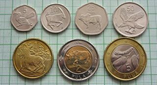 Botswana 2013 7 Coins Set,  Unc