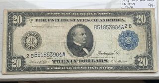 Fr.  971a 1914 $20 Twenty Dollars Federal Reserve Note York,  Ny -