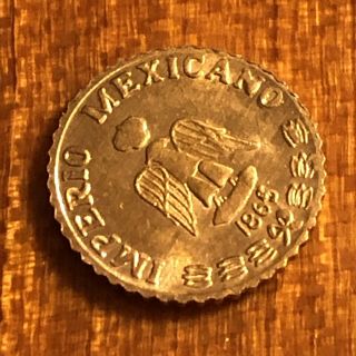 1865 Imperial Mexico 7 - 9k Solid Gold Coin Maximillian Token Medal Small Old