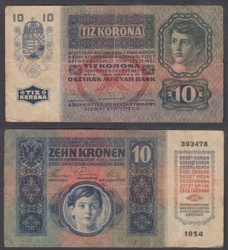 Austria 10 Kronen 1915 (f) Banknote P - 19