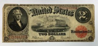 1917 United States Note $2 Two Dollars Fr 60 Speelman - White Horse Blanket