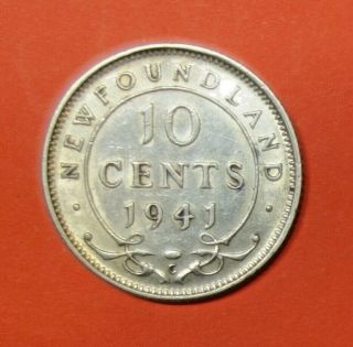 Canada : Newfoundland Silver 10 Cent 1941.  0.  925 Silver