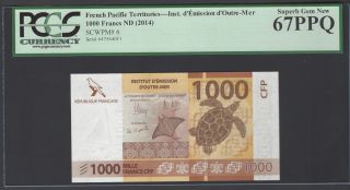 French Pacific Territories 1000 Francs Nd (2014) P6 Uncirculated Graded 67