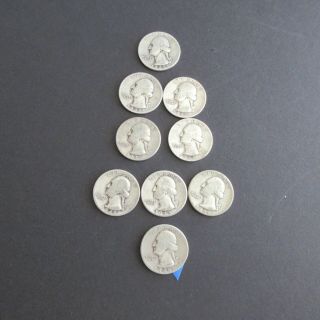 90 Silver Washington Quarters 1948 D S P 9 Coins Wq48b 1 Has Hole Or Drill Mark