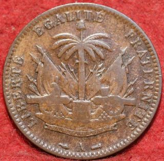 1894 Haiti 1 Centime Foreign Coin