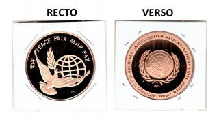 Peace Paix MИp Paz 1972 Naciones Unidad United Nations Unies Commemorative Coin