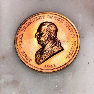 President John Tyler Peace And Friendship Bronze Medal Coin Token